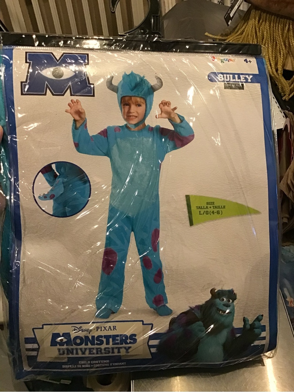 Disney pixar monsters university child costume Sulley size 4-6-New